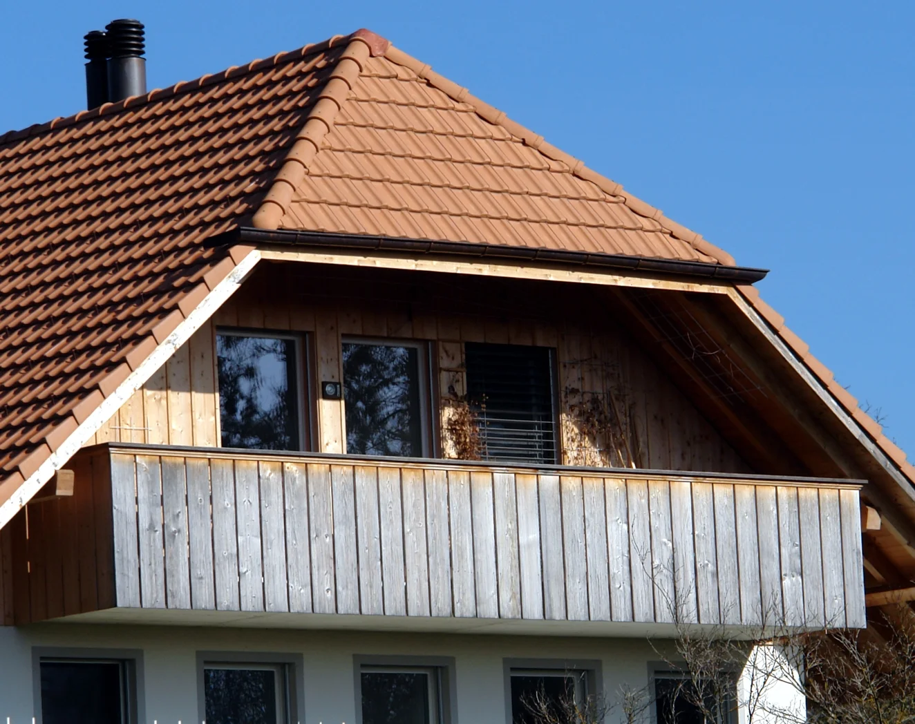 Neubau Hybridbau Holz-Mauerwerk – Detail