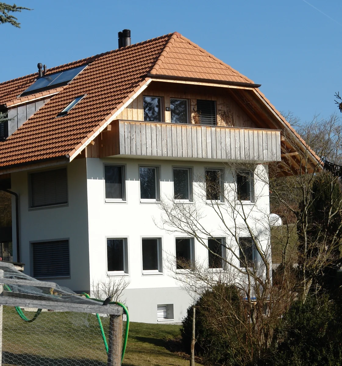 Neubau Hybridbau Holz-Mauerwerk – Detail